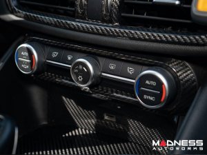 Alfa Romeo Stelvio Air Conditioning Dash Bezel - Carbon Fiber - Pre '20 - Feroce Carbon Alfa Romeo Stelvio Air Conditioning Dash Bezel - Carbon Fiber - Pre '20 - Feroce Carbon